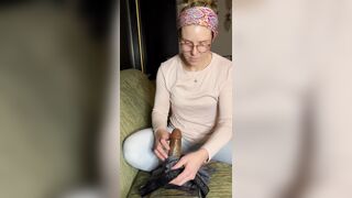 Cutie Ally Daybed Footjob with BBC Sex-toy