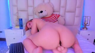 Redhead otaku cutie rides an xl sized plastic weenie during the time that bouncing her large permeated butt