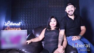 Breasty, concupiscent angel having sex with a swinger pair