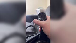 Latex Sheath Dong cum & Latex toe socks footplay