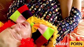 Breasty blond lady drilled by sexually excited clown