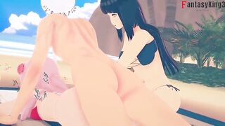 Hinata is my beauty but sakura get jealous - having sex on the beach and trio - Naruto - Short