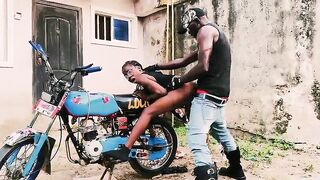 Standing Sex On A Bike - Tiny Biker gangster Screw Her Stud In Public Garage