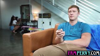 Large titties black mother I'd like to fuck Harley Dean and her stepbro can't control themselves