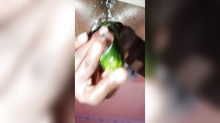 I drilled myself with cucumber untill I forgot my name(onlyfans @sweetoliva)