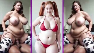 big beautiful woman Fantasies pt.two - Generated AI Curvy Beauties with large butt and biggest titties have sex. Hawt AI Corpulent Porn Compilation