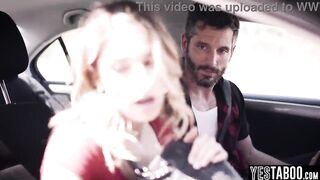 Stranded golden-haired mother I'd like to fuck hitchhikes and bangs large schlong guy outdoors