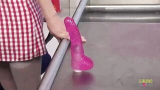 An angered customer walks up to the blond mother i'd like to fuck cashier with biggest melons after finding a sex toy in the store. This babe quickly calls over her boss who thinks the merely way to calm her down is a trio.