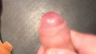 Wanking my Hard Jock with constricted Foreskin - ended in a Large Ejaculation ????????