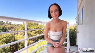 Alex Jett Stretches Pretty Brunette hair Christina Sage's Constricted Vagina After Park Tease