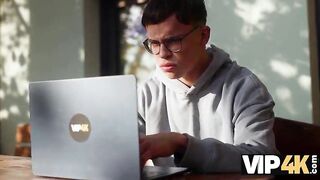 VIP4K. Nerd tries sexy aged cunt for the 1st time