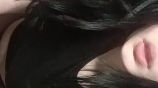 The woman show off her glamorous body and big bazookas.