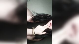 The woman show off her glamorous body and big bazookas.