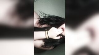 The woman show off her glamorous body and big bazookas.