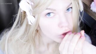 ASMR - ORAL-JOB AFTER HOMEWORK? - SLOPPY LICKING, TUGJOB, THROAT SOUNDS, 3DIO - SOLY ASMR