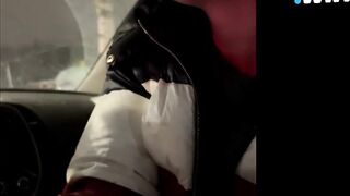quick sex in the car with creampie in the hotty