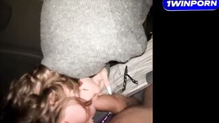 quick sex in the car with creampie in the hotty