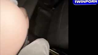 quick sex in the car with creampie in the hotty