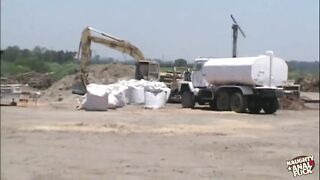 Redhead is approached on the street and and it's escalated to a group-sex.