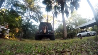 Sissy Wench Twerking and Toying Outdoors