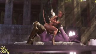 Futanari Night elf gets drained by a hot imp