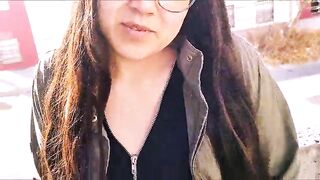 This babe takes off her moist pants in public and gives me a agreeable fellatio.