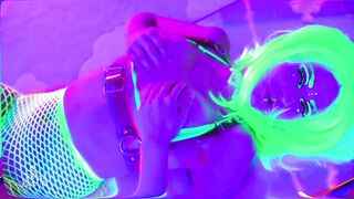 Jewelz Blu Trippy Neon Fishnet Sextoy Suck and Bang (FULL MOVIE SCENE ON MODELHUB)