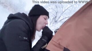Outdoor Mamma Nearly Caught Getting Ramrod Hard in Winter Storm