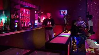 Christmas is the time for giving, and the disrobe club is no exception. The gorgeous milfs undress down in front of their customers and widen their cheeks to award 'em with hardcore anal group-sex.