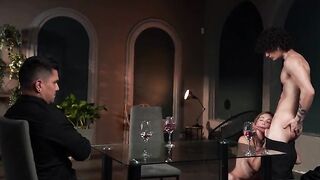 My boss ends up getting me into a delightful 3some with his wife after finishing a work rencounter.