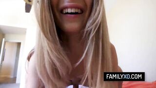 Slim golden-haired wishes for stepdaddy's huge ramrod
