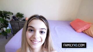 Slim golden-haired wishes for stepdaddy's huge ramrod