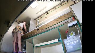 This hot bitch looks pleasant in mini petticoat - voyeur pov