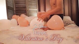 Pleased Valentine's Day! Jon Arteen blows up balloons, one pops. The homo twink plays and dances. SFW