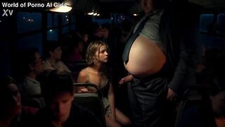 Virgin Teen's 1st Ramrod on Public Bus – Shy Tugjob & Giant Facial from Chunky Stranger [AI]