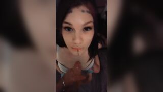 Nasty Sub gets large facial to educate her a lesson