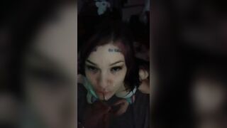 Nasty Sub gets large facial to educate her a lesson