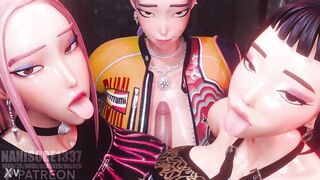 Huntrix 3some Titjob Rule34 CG