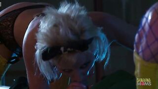 The milfs are no match for the vigour the villain possesses. They fight but to no avail, one time they surround 'em they implore for compassion. To show 'em sympathy they let 'em go, solely if they have gangbang.