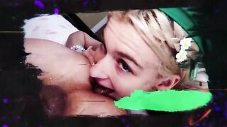 Brunette hair Teen Lilibet Saunders Slurps Giant Dong Like a Pro