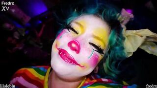 clown hotty gets vagina stapled, booty drilled