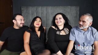 Aged pair has sex with youthful pair