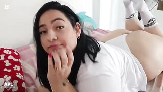 My stepsister wanted to forget her ex-boyfriend's rod with mine, and this babe ended up liking mine - Part 1