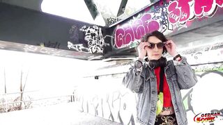GERMAN SCOUT - Eager Anal and Rimjob Casting Bang with French Slim Tattoo Model Lena Fire