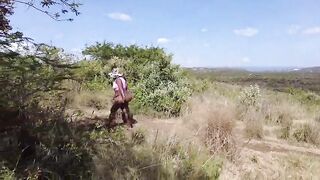 Following a Lascivious Large Butt Playgirl in the Park