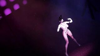 CG hot Oriental stripper stripped her massive tits show her large butt