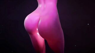 CG hot Oriental stripper stripped her massive tits show her large butt