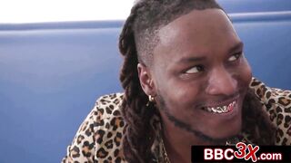 No Pants Waitress Double Stuffed by Large Ebony Ramrods at Work