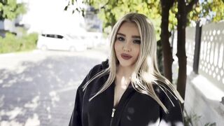 Shows melons and vagina on the street on the 1st date!