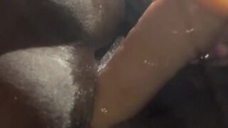 Thick Ebony Black cums on vibrator - Chai Love